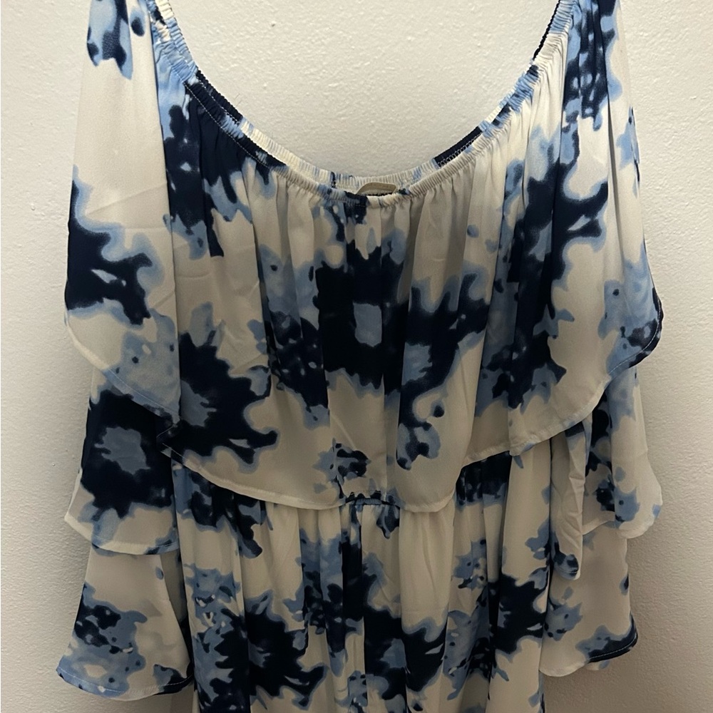 Elegant Blue and White Women's Shirt